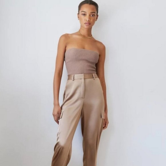 BABATON Refined Satin Cargo Pant Grey Deep Taupe Trouser Pants 0 ARITZIA - Picture 10 of 16
